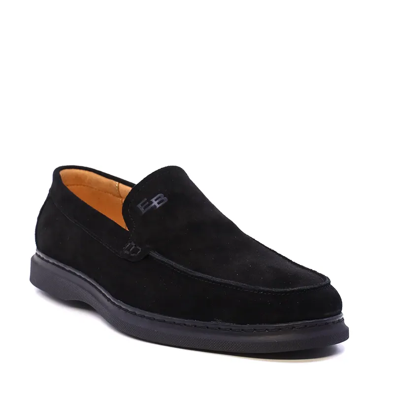 Mocasini bărbați Enzo Bertini Premium Collection negri din piele întoarsă 1641BM232298VN — imaginea 2