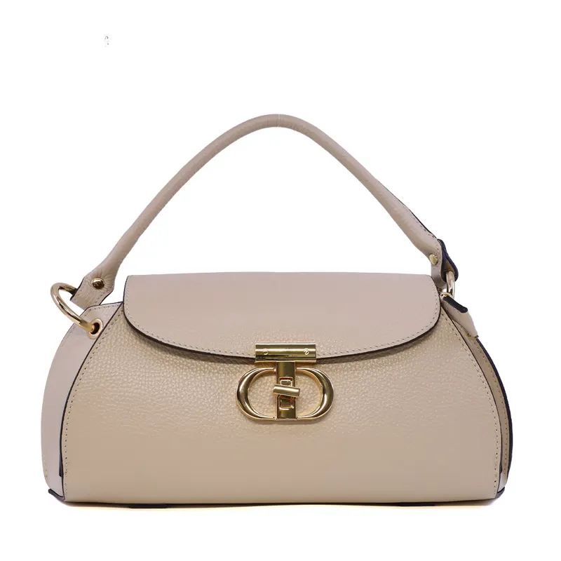 Poșetă satchel femei Luca di Gioia bej din piele 144POSP3732BE
