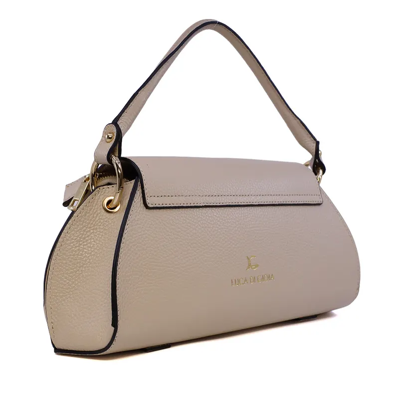 Poșetă satchel femei Luca di Gioia bej din piele 144POSP3732BE — imaginea 2