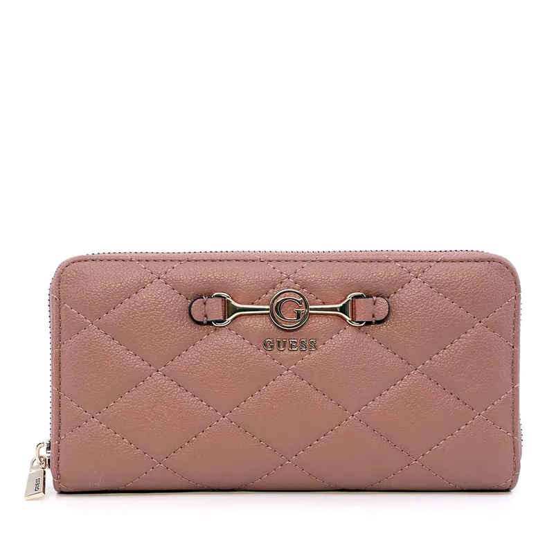 Portmoneu femei Guess Frances roz cu logo frontal 912DPUSWQG2241146RO