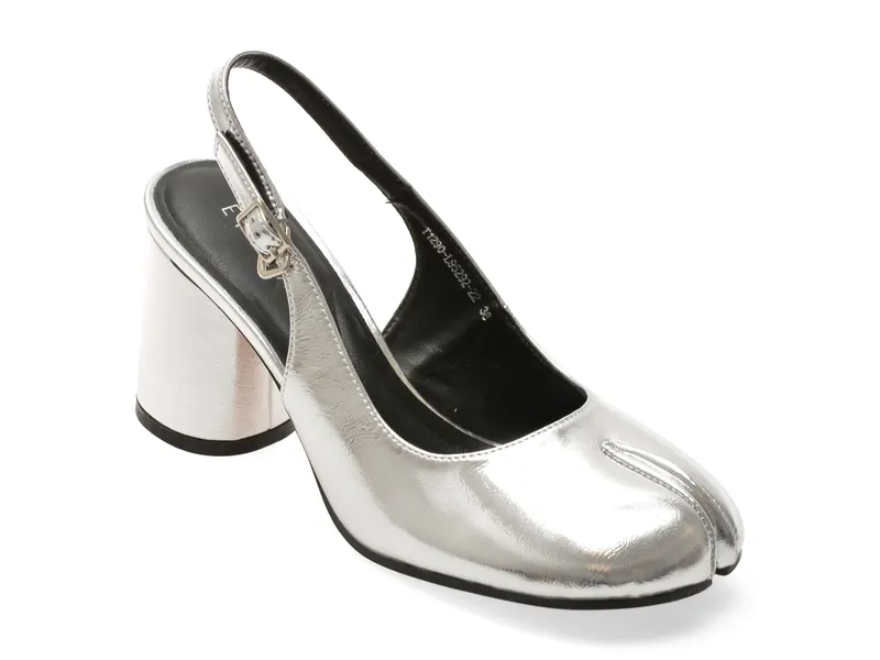 Pantofi eleganti EPICA argintii, T1290, din piele naturala