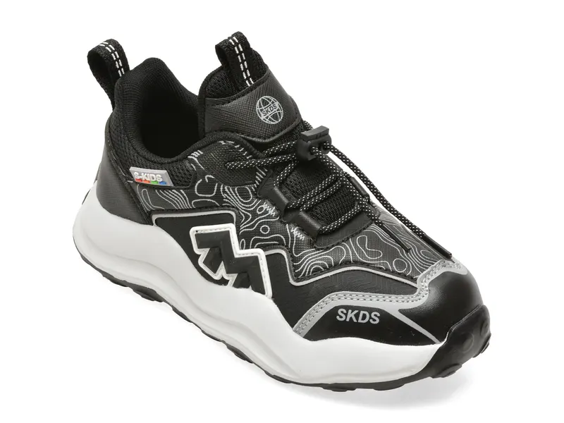 Pantofi sport SELECTION KIDS negri, W986, din piele ecologica