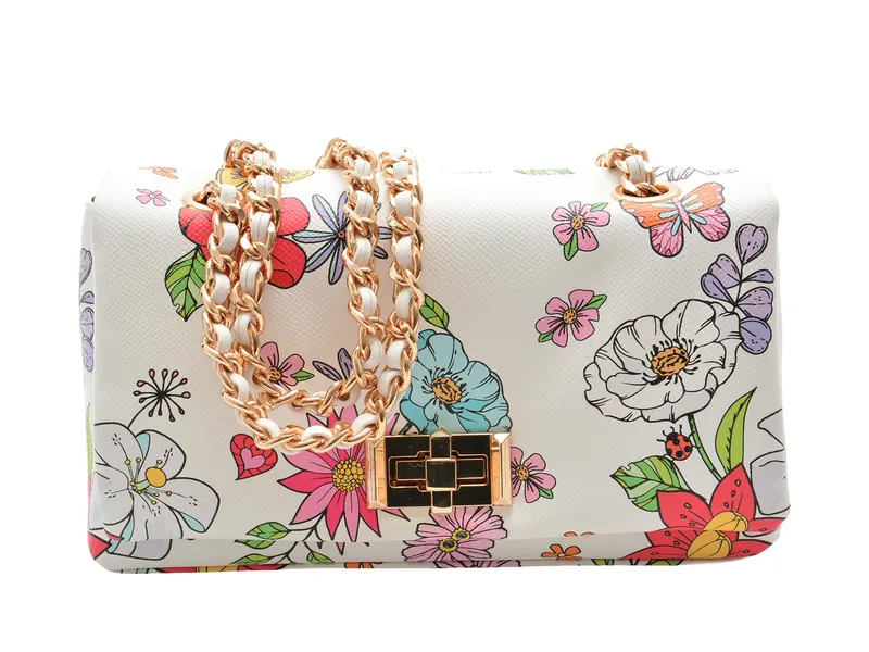 Geanta multicolor, PETALBLOOM 138, din piele ecologica