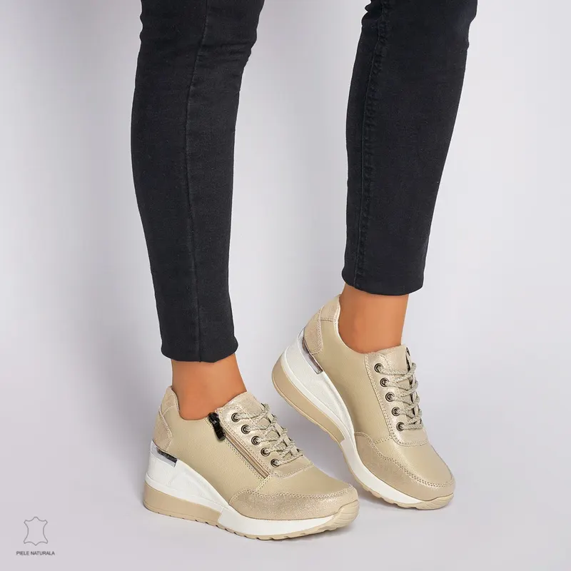 Pantofi Casual dama din Piele Naturala CRL0068 BEJ