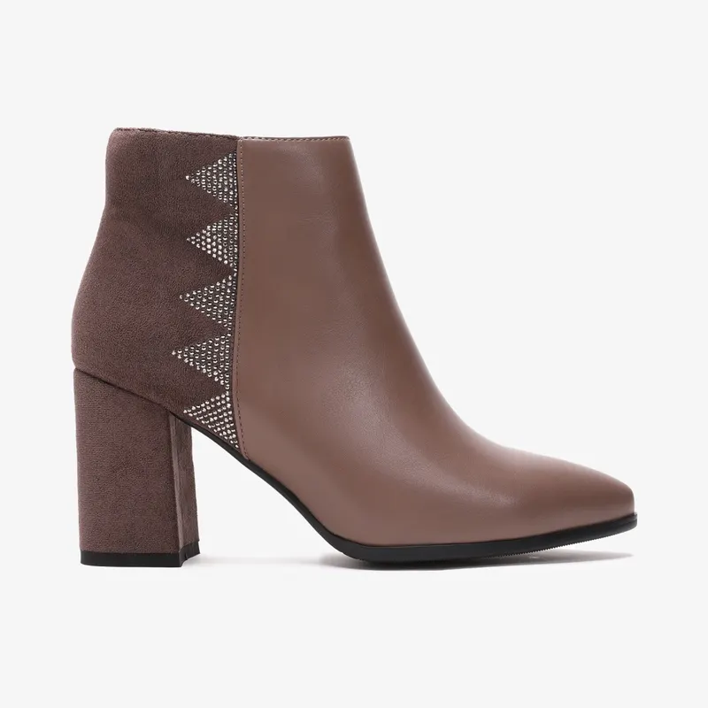 Botine dama din Piele Ecologica CRL0665 khaki