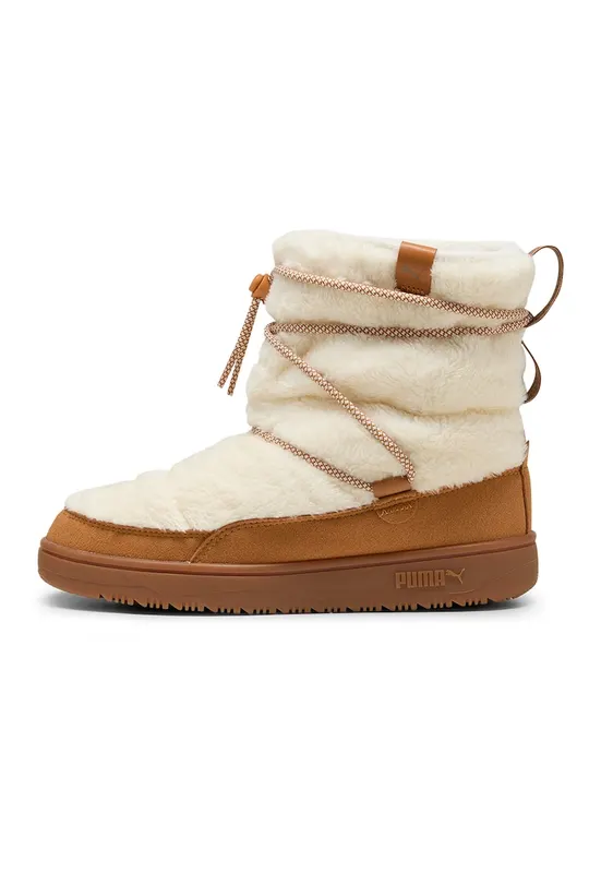 Ghete slip-on Snowbae - Alb fildes/Caramel