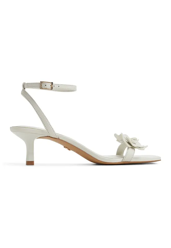 Sandale de piele cu toc kitten Daisyrose - Alb