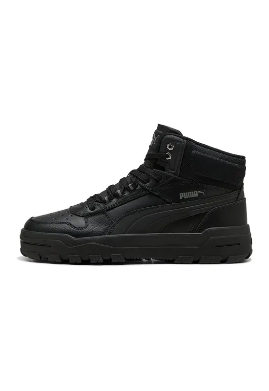 Pantofi sport mid-high cu insertii de piele Rebound Abrupt Cast - Negru/Negru stins/Gri antracit