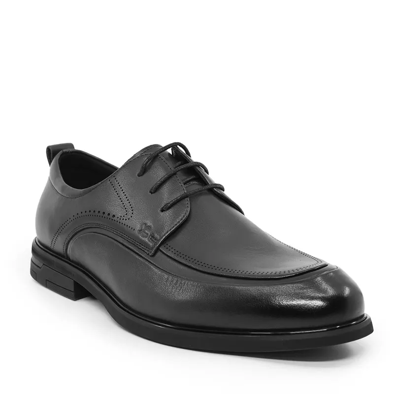 Pantofi derby bărbați Luca di Gioia negri din piele 1320BP610N — imaginea 2