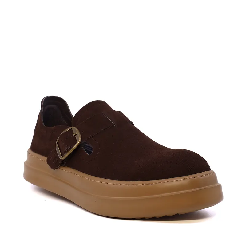 Pantofi ușori bărbați Enzo Bertini Premium Collection maro din piele întoarsă 1641BP250346VM — imaginea 2
