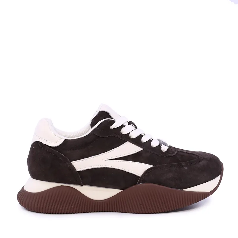 Sneakers femei maro din piele 3742DP307VM
