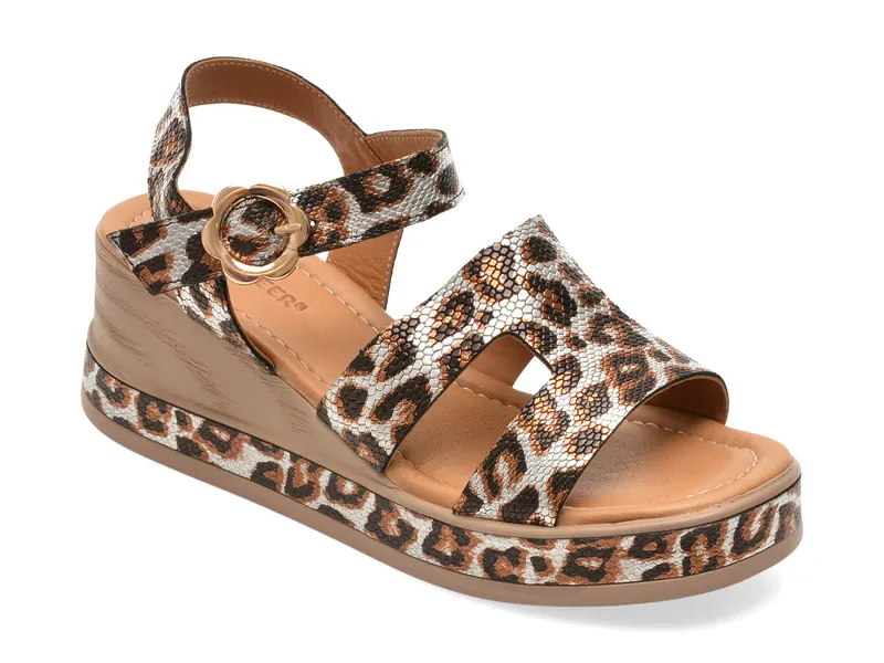 Sandale GOLD DEER maro, 22075, din piele naturala