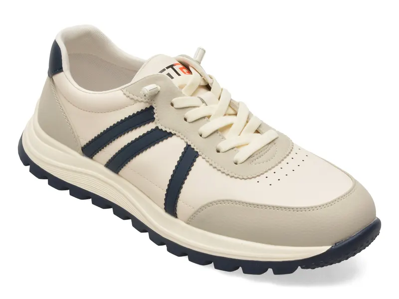 Pantofi sport BITE THE BULLET albi, A86009, din piele naturala