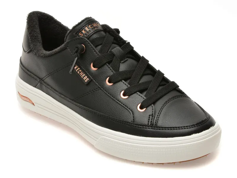 Pantofi sport SKECHERS negri, ARCH FIT ARCADE, din piele ecologica