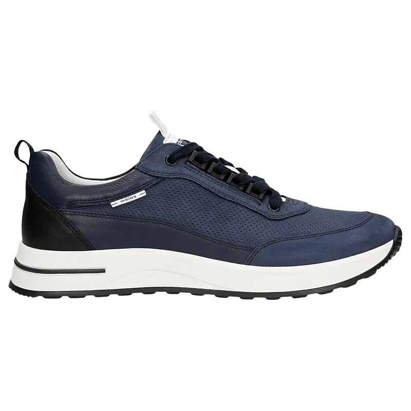 Sneakers bărbați bleumarin pe talpă contrastantă