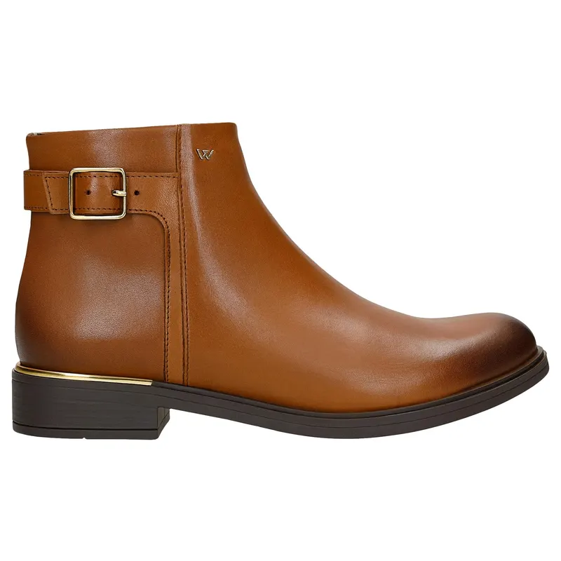 Botine maro cu elemente aurii dama