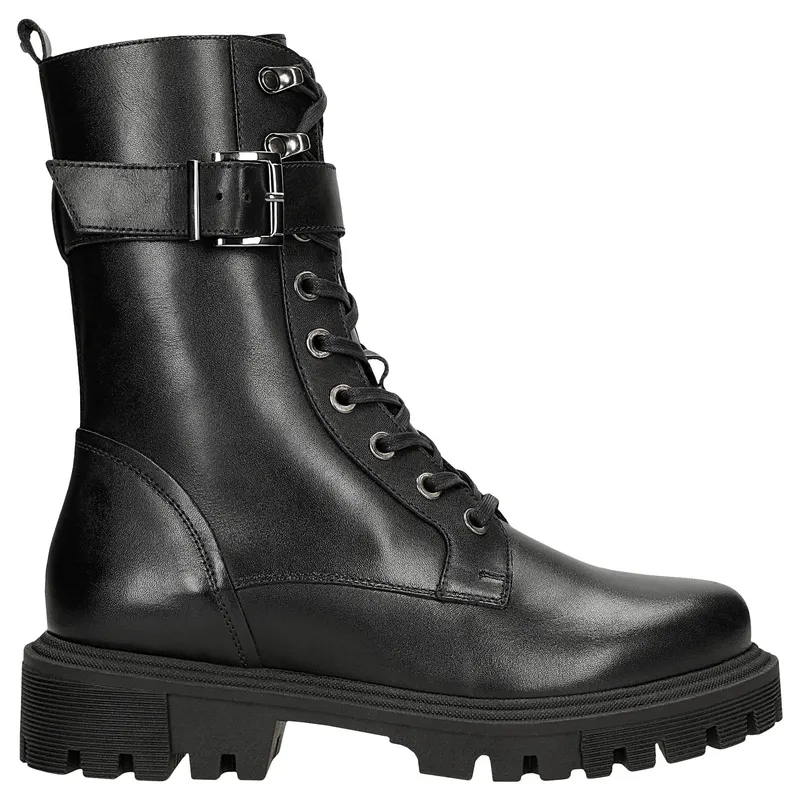 Ghete negre din piele stil motociclist