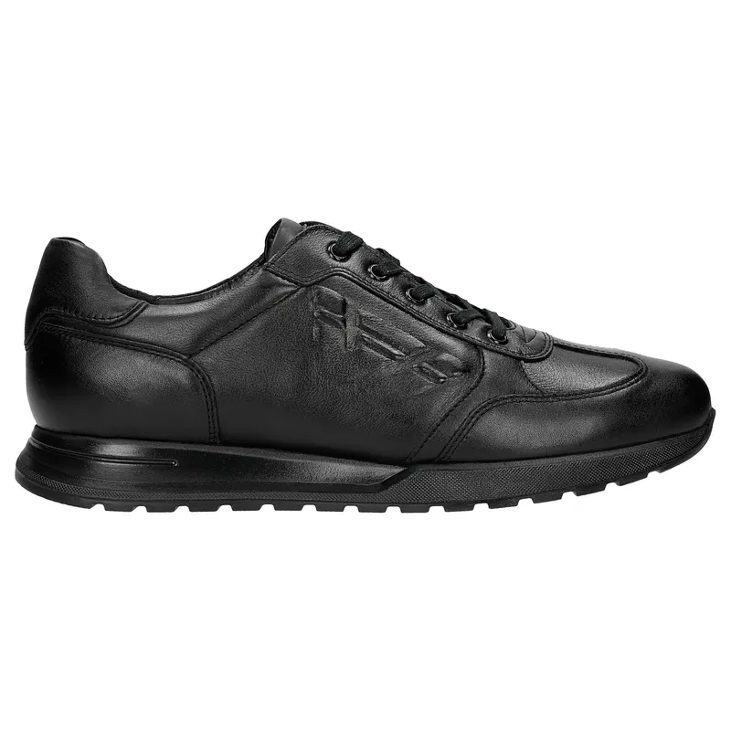 Sneakers negri cu logo în relief bărbați