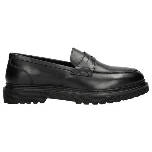 Mocasini din piele granulată culoare neagră bărbați