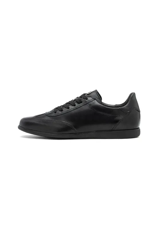 Pantofi sport low-cut din piele intoarsa - Negru stins