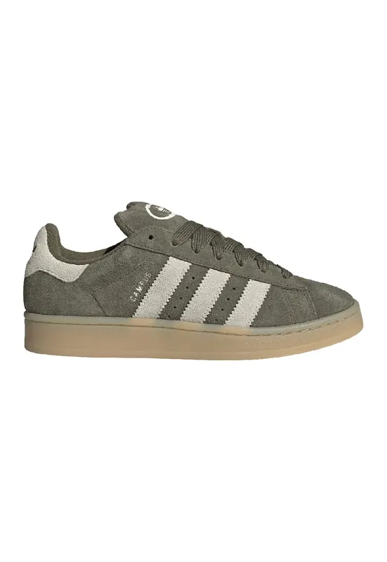 Pantofi sport low-cut din piele intoarsa Campus - Alb fildes/Kaki