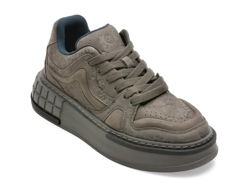 Pantofi sport gri, 2870, din piele naturala