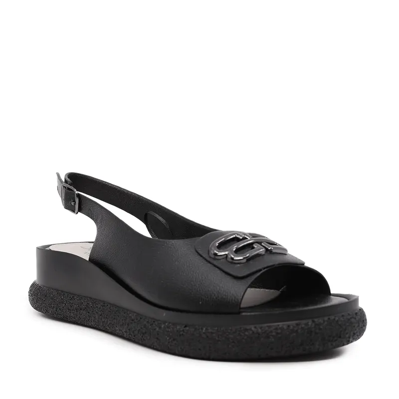 Sandale femei Solo Donna negre cu accesoriu frontal 1169DS1810N — imaginea 2