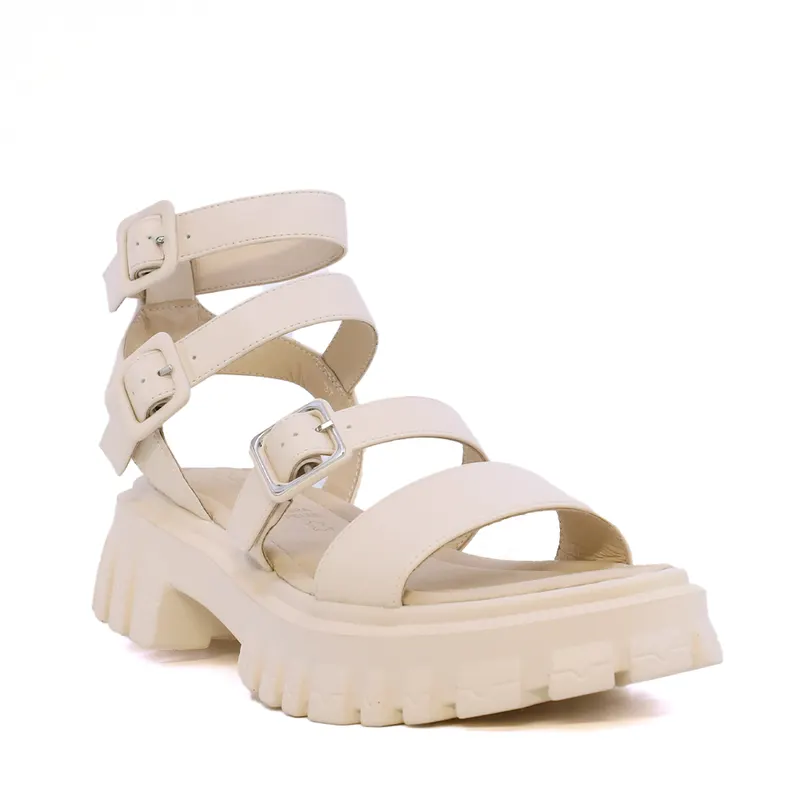 Sandale chunky femei Enzo Bertini bej din piele 1391DS9160BE — imaginea 2