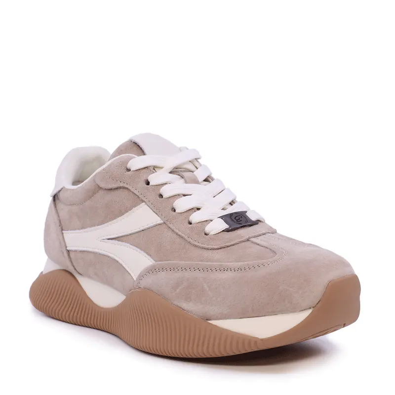 Sneakers femei bej din piele 3742DP307VBE — imaginea 2