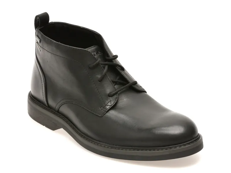 Ghete elegante CLARKS negre, ALDWIN MID GTX, din piele naturala