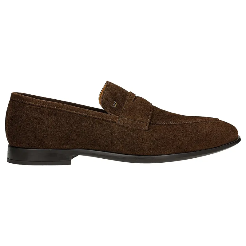 Pantofi loafers maro din velur bărbați