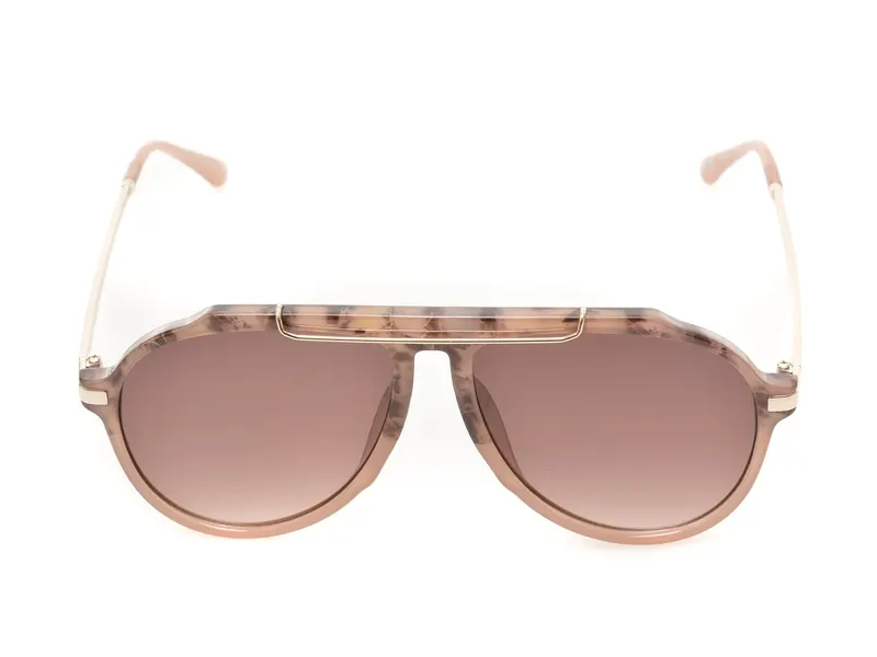 Ochelari de soare bej, SCAARLETT 101, din metal