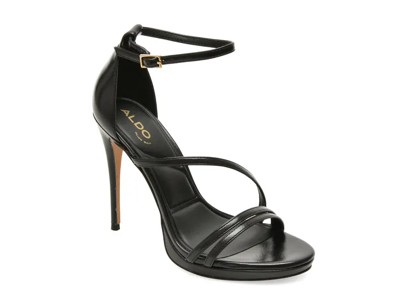 Sandale elegante negre, ODELLA 001, din piele ecologica