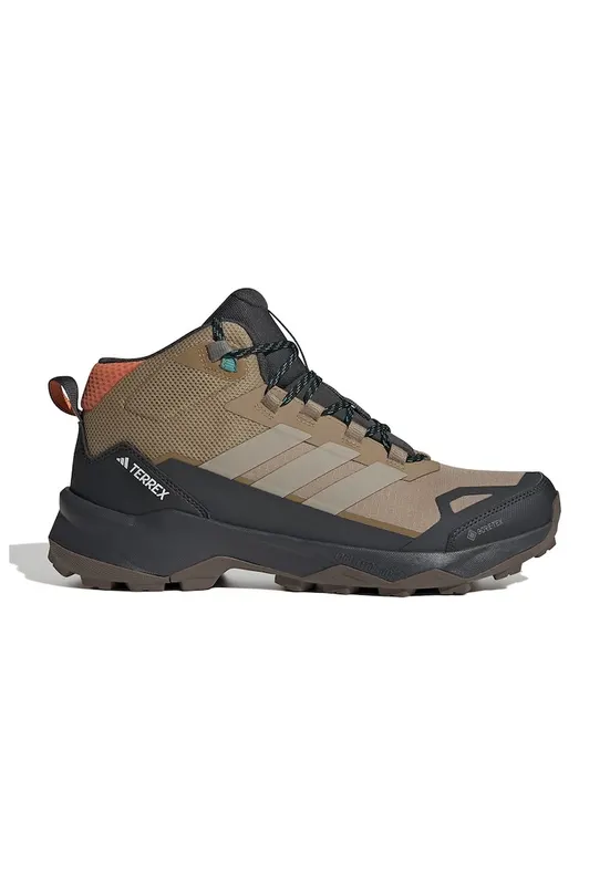 Pantofi Terrex Skychaser AX5 mid-cut pentru drumetii - Negru stins/Portocaliu pal/Maro taupe deschis