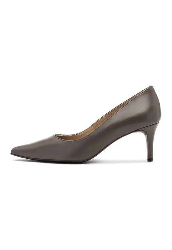 Pantofi de piele cu varf ascutit Joan - Gri inchis