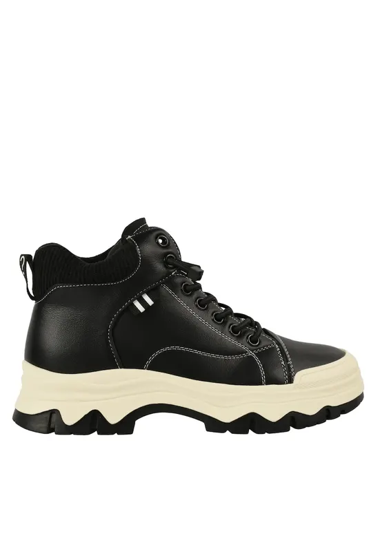 Ghete sport - dama - XA70001A negru - piele naturala - Negru