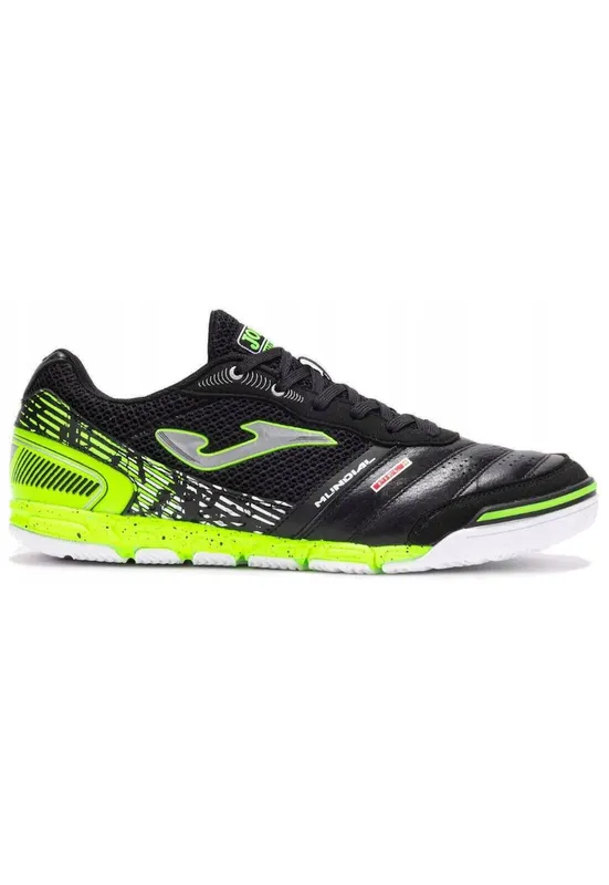 Pantofi futsal barbati Mundial - piele naturala/piele ecologica - negru/verde