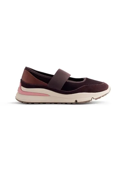 Pantofi sport cu garnituri de piele intoarsa si material sintetic - Violet pruna