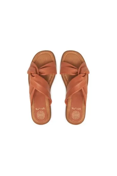 Slapi dama - CAMBY_25_GRA - Piele naturala - Maro