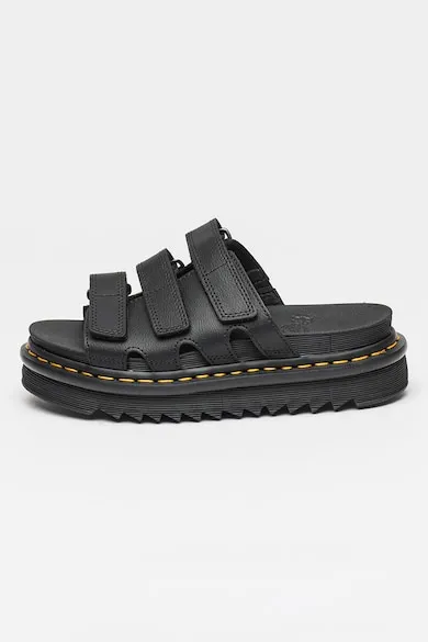 Papuci din piele Athena - Negru