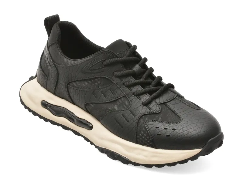 Pantofi sport negri, 63515, din material textil