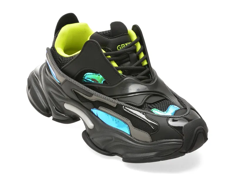 Pantofi sport negri, 25080, din material textil