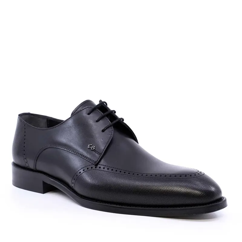 Pantofi derby bărbați Enzo Bertini Premium Collection negri din piele naturală 3389BP1424N — imaginea 2