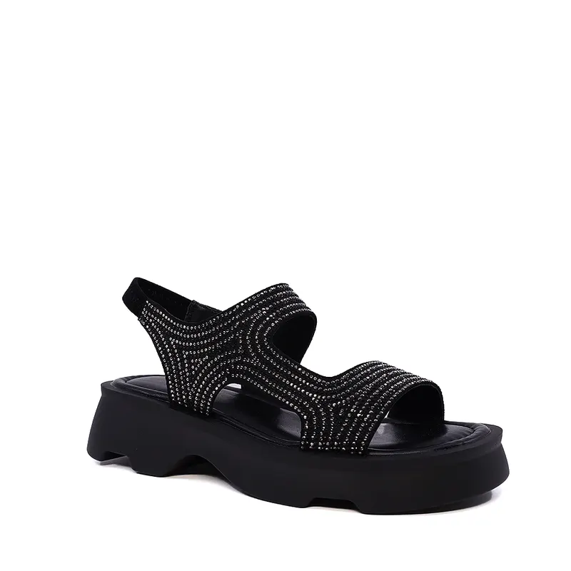 Sandale femei Enzo Bertini negre din piele 1397DS1322N — imaginea 2