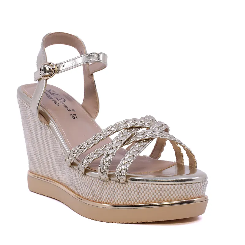 Sandale cu platformă femei Solo Donna aurii 2541DS6416AU — imaginea 2