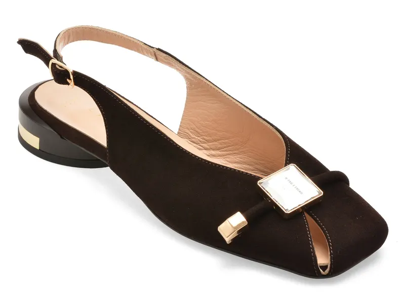 Pantofi eleganti EPICA maro, 1474490, din piele intoarsa