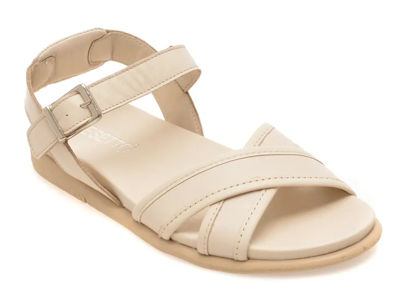 Sandale GOLD DEER bej, 21929, din piele naturala