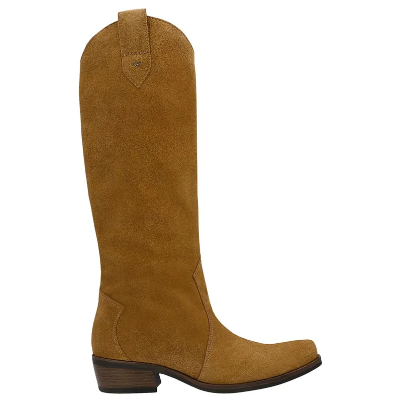 Cizme cowboy damă, slip-on, maro deschis