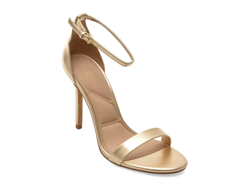 Sandale elegante aurii, JACYNTHE 710, din piele ecologica