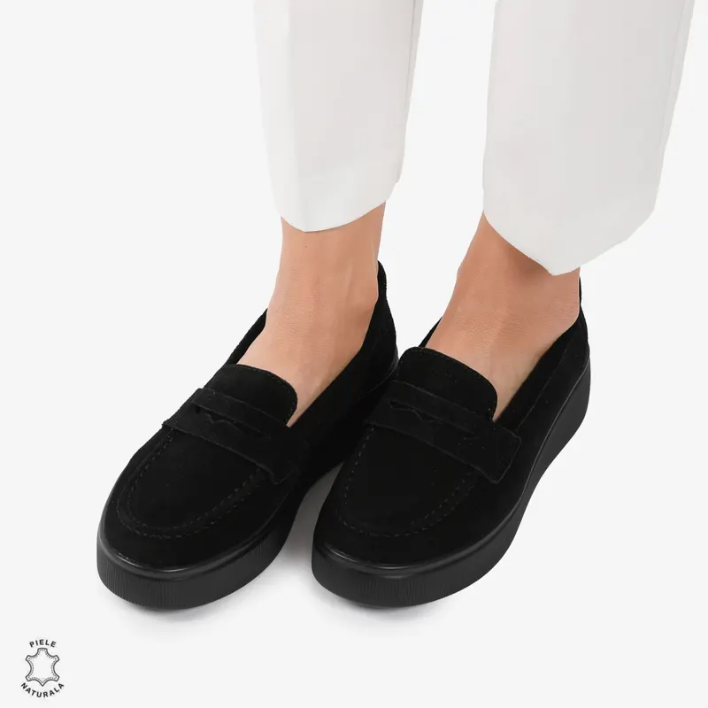 Mocasini dama din piele naturala Intoarsa CRL0788